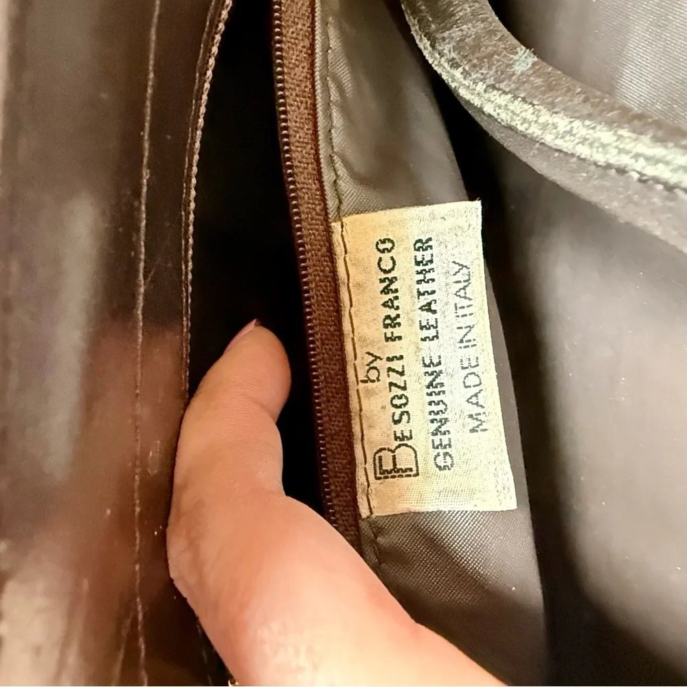 Besozzi Franco Genuine Leather Made Italy Tote Bag Color Brown